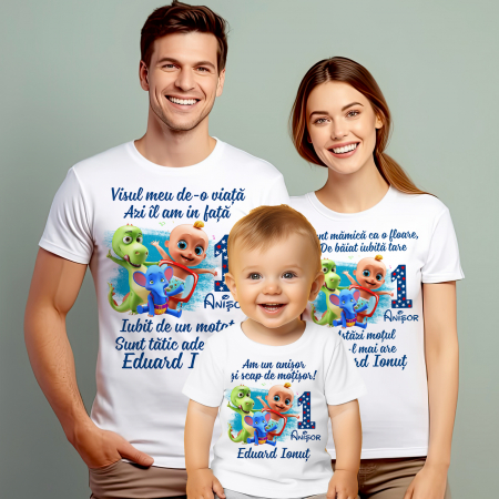 Tricouri Personalizate Taierea Motului - Set de 5 tricouri personalizate pentru nasi, parinti si copil Tralala