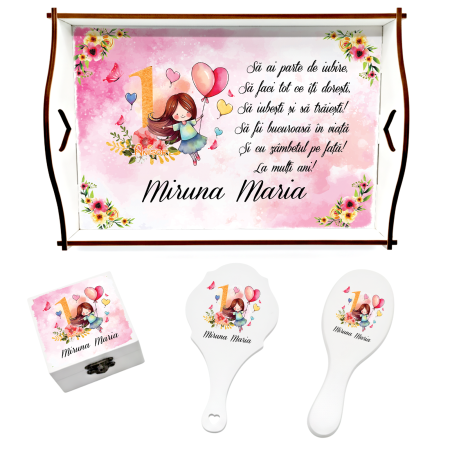 Set de 5 tricouri personalizate pentru nasi, parinti si copil Fetita cu baloane [3]