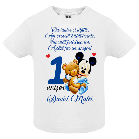 Set de 5 tricouri personalizate pentru nasi, parinti si copil Mickey Ursulet [5]