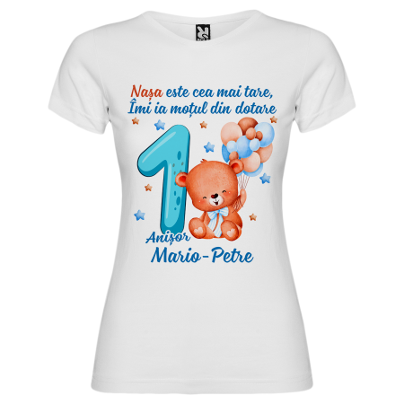 Set de 5 tricouri personalizate pentru nasi, parinti si copil Ursulet [6]