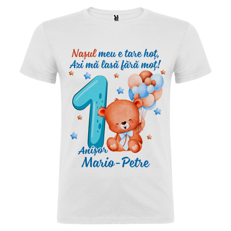 Set de 5 tricouri personalizate pentru nasi, parinti si copil Ursulet [7]