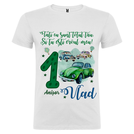 Set de 5 tricouri personalizate pentru nasi, parinti si copil Masinuta Beetle [5]