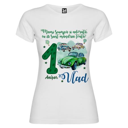 Set de 5 tricouri personalizate pentru nasi, parinti si copil Masinuta Beetle [4]