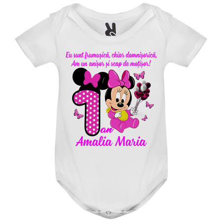 Set de 5 tricouri personalizate pentru nasi, parinti si copil Baby Minnie Roz [2]