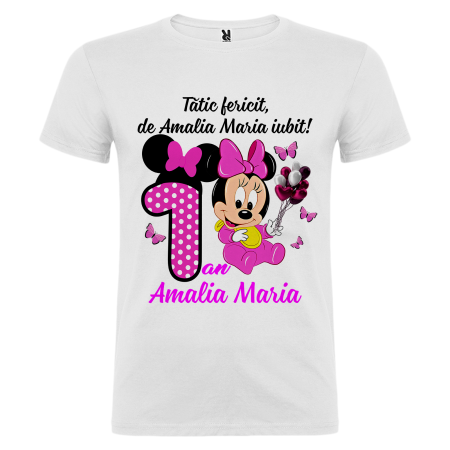 Set de 5 tricouri personalizate pentru nasi, parinti si copil Baby Minnie Roz [5]