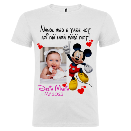 Set de 5 tricouri personalizate pentru nasi, parinti si copil Mickey cu Poza [7]