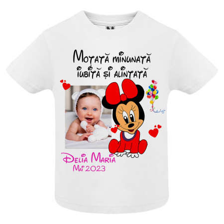 Set de 5 tricouri personalizate pentru nasi, parinti si copil Mickey cu Poza [3]