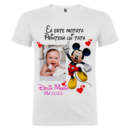 Set de 5 tricouri personalizate pentru nasi, parinti si copil Mickey cu Poza [5]