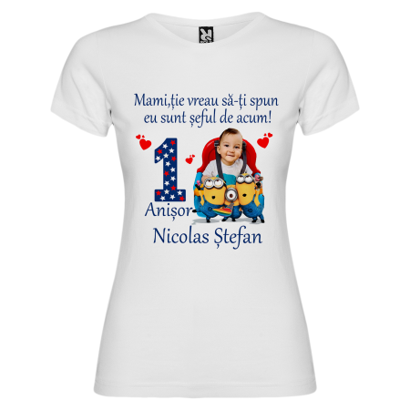 Set de 5 tricouri personalizate pentru nasi, parinti si copil Minioni cu Poza [4]
