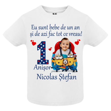 Set de 5 tricouri personalizate pentru nasi, parinti si copil Minioni cu Poza [3]