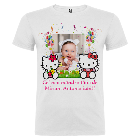 Set de 5 tricouri personalizate pentru nasi, parinti si copil Hello Kitty cu Poza [5]