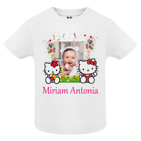 Set de 5 tricouri personalizate pentru nasi, parinti si copil Hello Kitty cu Poza [3]