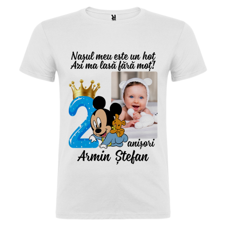 Set de 5 tricouri personalizate pentru nasi, parinti si copil Baby Mickey cu Poza [7]