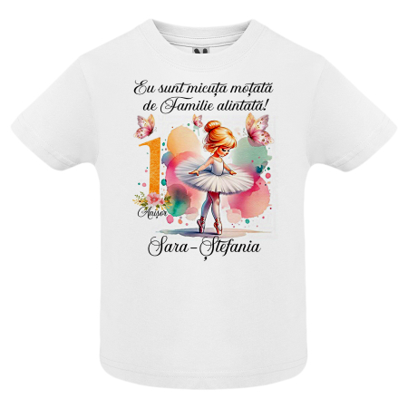 Set de 5 tricouri personalizate pentru nasi, parinti si copil Watercolor Balerina [3]