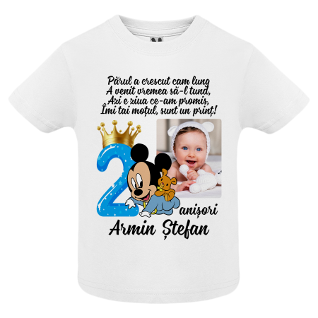Set de 5 tricouri personalizate pentru nasi, parinti si copil Baby Mickey cu Poza [3]