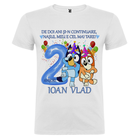 Set de 5 tricouri personalizate pentru nasi, parinti si copil Bluey si Bingo [7]