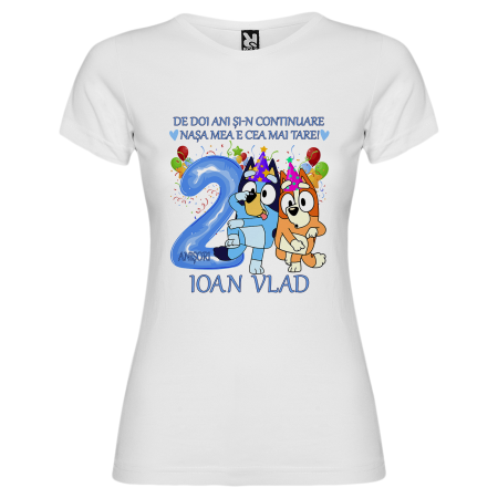 Set de 5 tricouri personalizate pentru nasi, parinti si copil Bluey si Bingo [6]