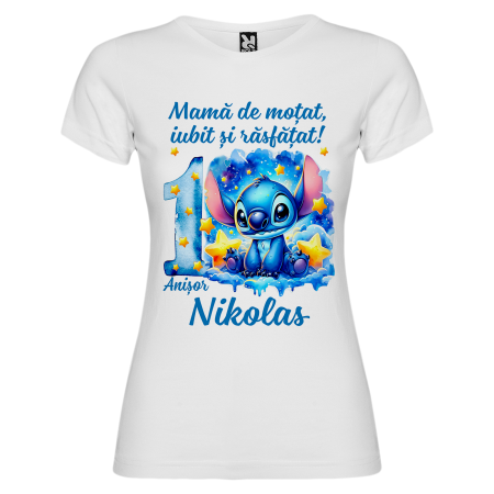 Set de 5 tricouri personalizate pentru nasi, parinti si copil Stitch [4]
