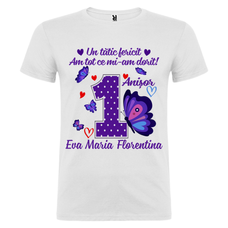 Set de 5 tricouri personalizate pentru nasi, parinti si copil Fluture [5]