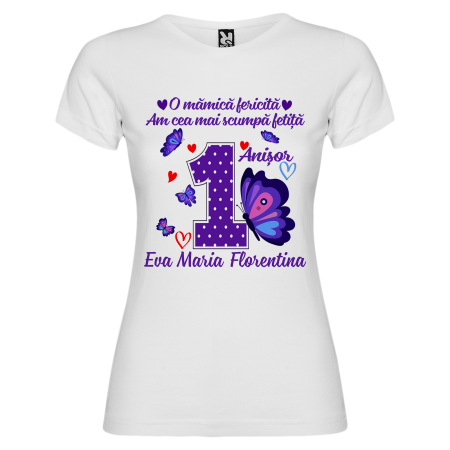 Set de 5 tricouri personalizate pentru nasi, parinti si copil Fluture [4]