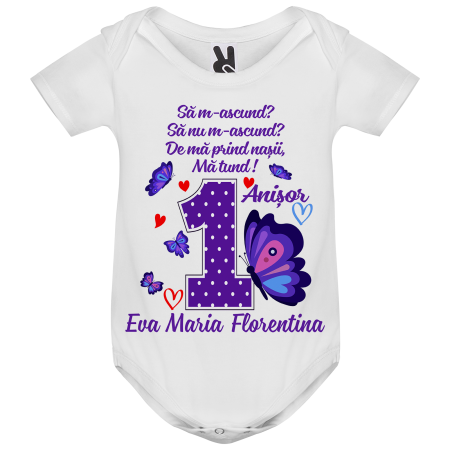 Set de 5 tricouri personalizate pentru nasi, parinti si copil Fluture [2]
