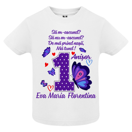 Set de 5 tricouri personalizate pentru nasi, parinti si copil Fluture [3]