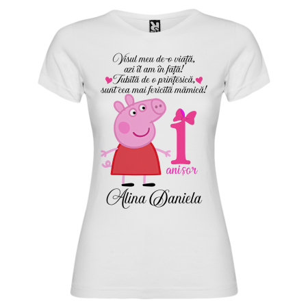 Set de 5 tricouri personalizate pentru nasi, parinti si copil cu Peppa Pig [4]
