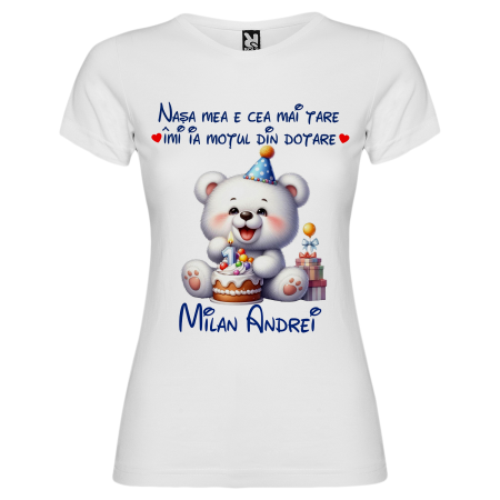 Set de 5 tricouri personalizate pentru nasi, parinti si copil Ursulet Polar [6]