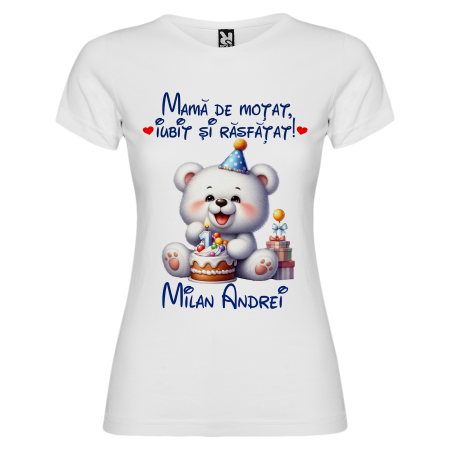 Set de 5 tricouri personalizate pentru nasi, parinti si copil Ursulet Polar [4]