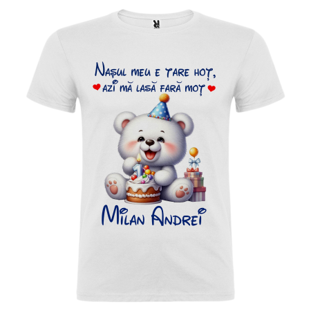 Set de 5 tricouri personalizate pentru nasi, parinti si copil Ursulet Polar [7]