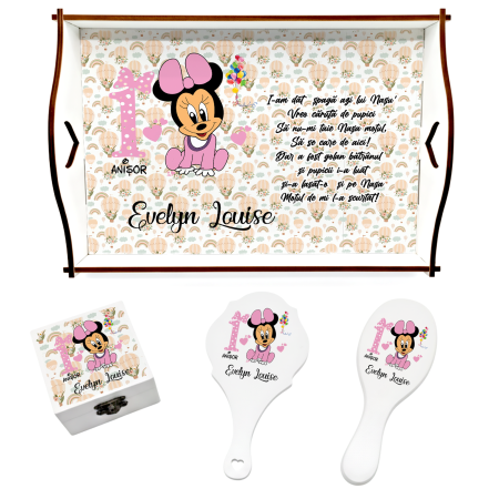 Tăvițe moț personalizate - Set tavita mot Bebe Minnie