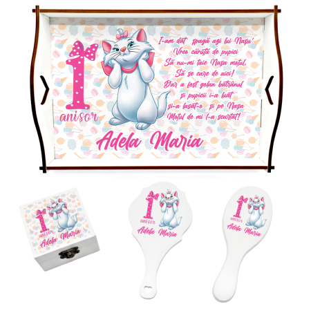 Tăvițe moț personalizate - Set tavita mot Pisica Marie