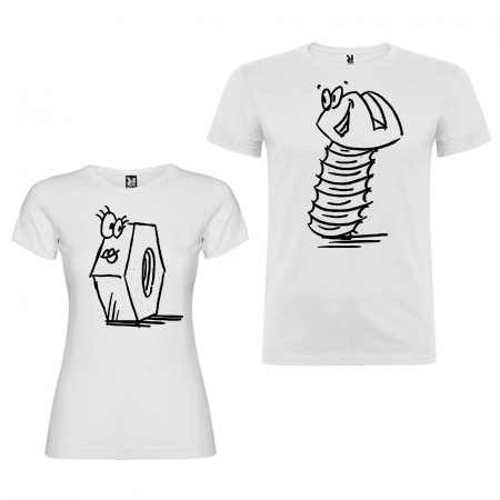 Set tricouri screw nut + bolt funny gift [1]