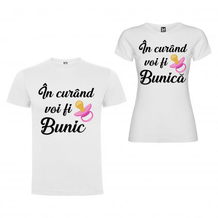 Set de 2 tricouri personalizate In curand voi fi Bunic Bunica [1]