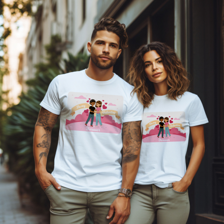 Cadouri Cupluri & BFF - Set tricouri de cuplu Be My Valentine