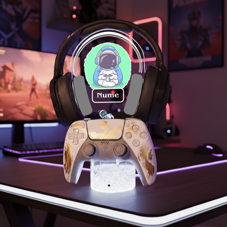 Suport LED personalizat pentru controller si casti cu Poza si Nume [1]