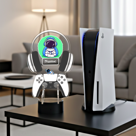 Suport LED personalizat pentru controller si casti cu Poza si Nume [2]