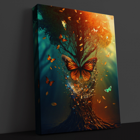 Tablouri Canvas Art - Tablou Canvas Art watercolor Fluture AI 60 x 40 cm