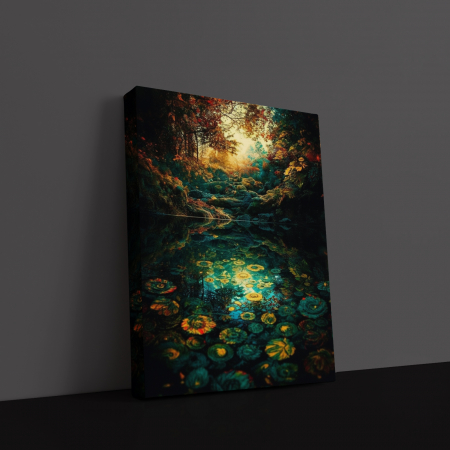 Tablouri Canvas Art - Tablou Canvas Art Watercolor Peisaj Forest AI 60 x 40 cm