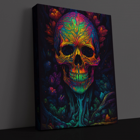 Tablouri Canvas Art - Tablou Canvas Art Watercolor Skull AI 60 x 40 cm