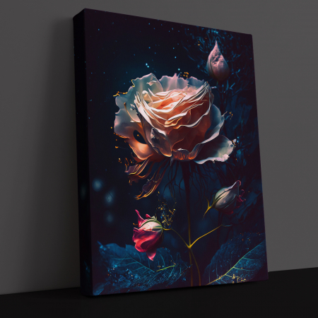 Tablouri Canvas Art - Tablou Canvas Art Watercolor Boboc Rose 60 x 40 cm