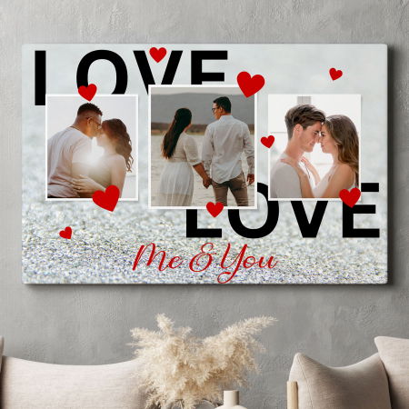 Tablouri Canvas - Tablou Canvas Personalizat cu 3 poze model me&you