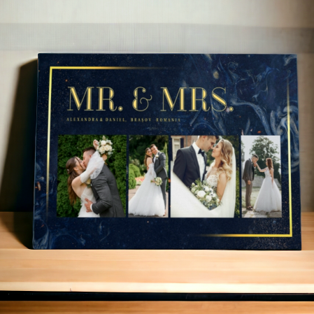 Tablouri Canvas - Tablou Canvas personalizat colaj de 4 poze Mr. and Mrs.