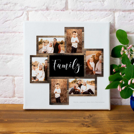 Tablouri Canvas - Tablou Canvas 50x50cm  personalizat colaj de 6 poze Family