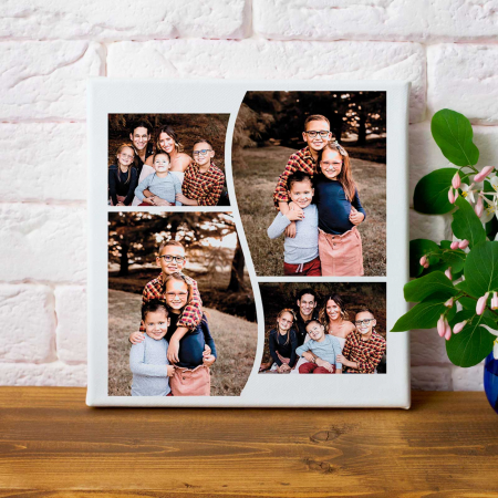 Tablouri Canvas - Tablou Canvas personalizat colaj de 4 poze parinti si copii