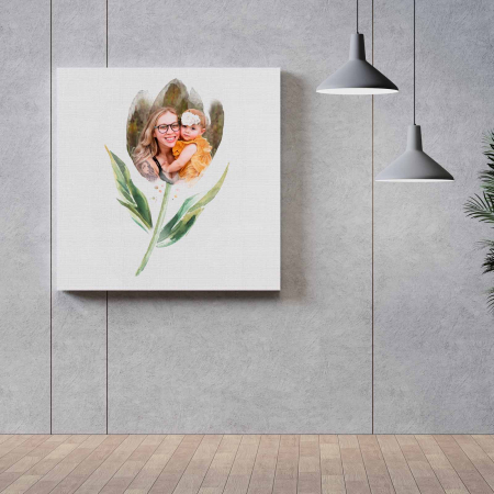 Tablouri Canvas - Tablou canvas personalizat model watercolor cu poza