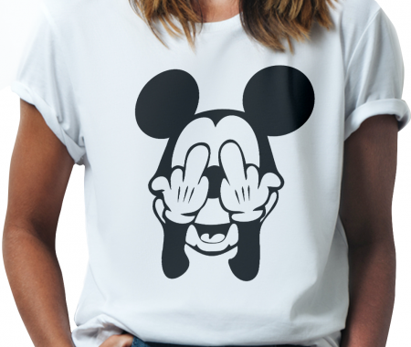 Tricouri Amuzante - Tricou Middle Finger Mickey
