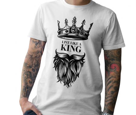 Tricouri Amuzante - Tricou LIVE LIKE A KING
