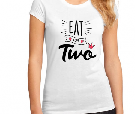 Tricouri de Gravide - Tricou EAT FOR TWO