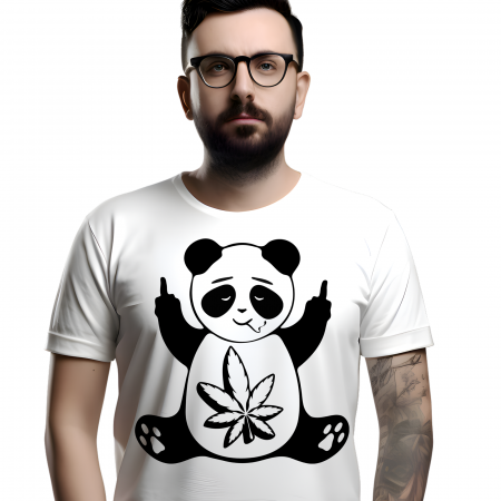 Tricouri Amuzante - Tricou PANDA MIDDLE FINGER
